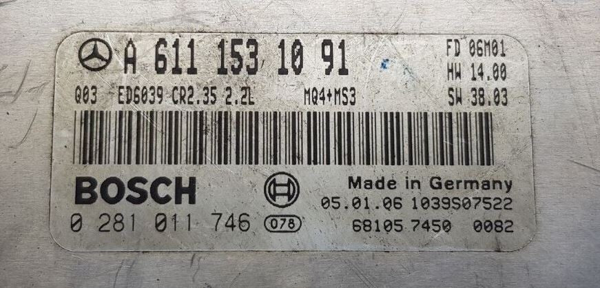 Mercedes Sprinter Motorsteuergerät A 6111531091 0281011746 ZURÜCKGESETZT