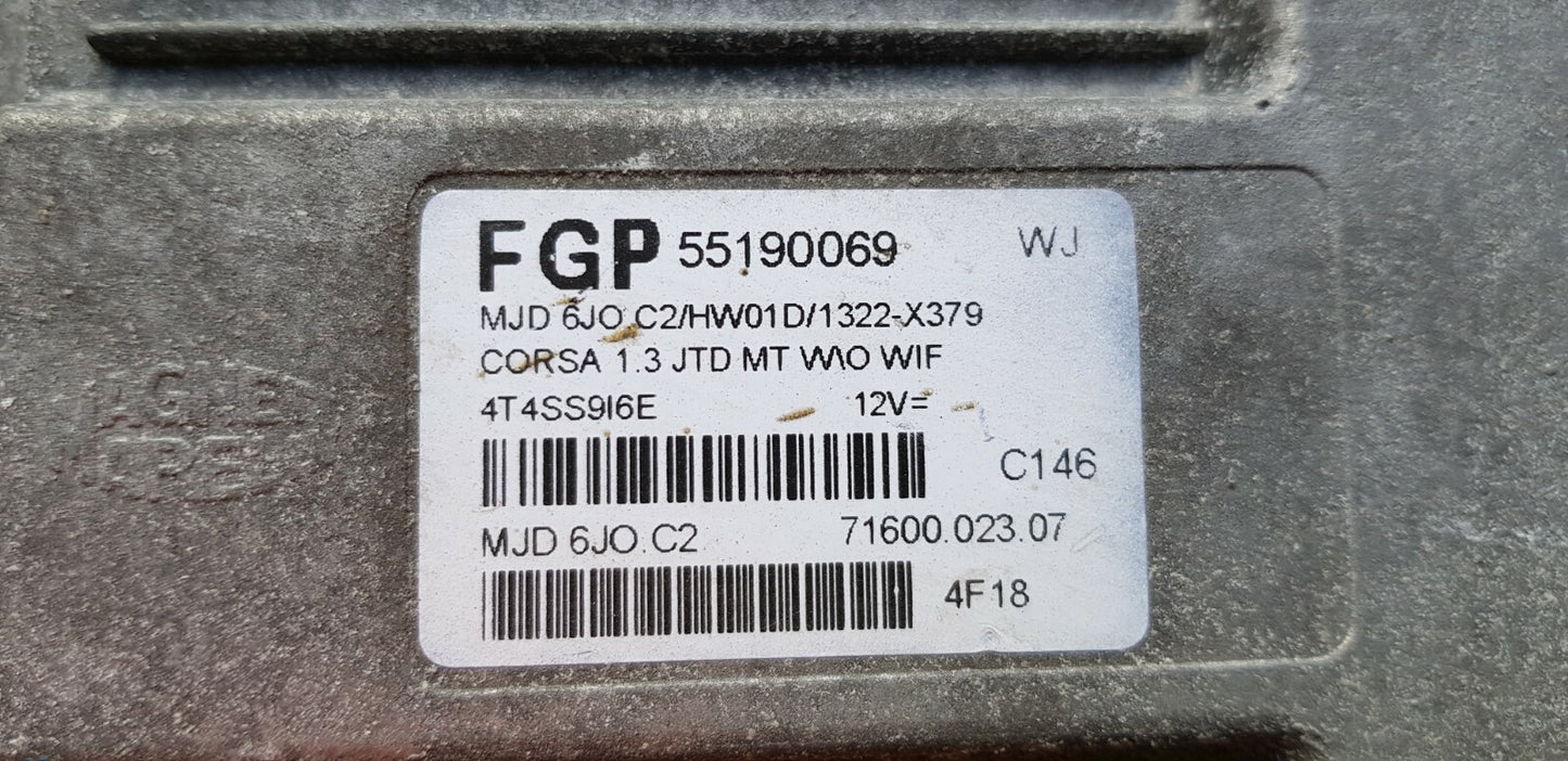 Opel Corsa Motorsteuergerät Steuergerät 55190069 WJ MJD 6JO.C2