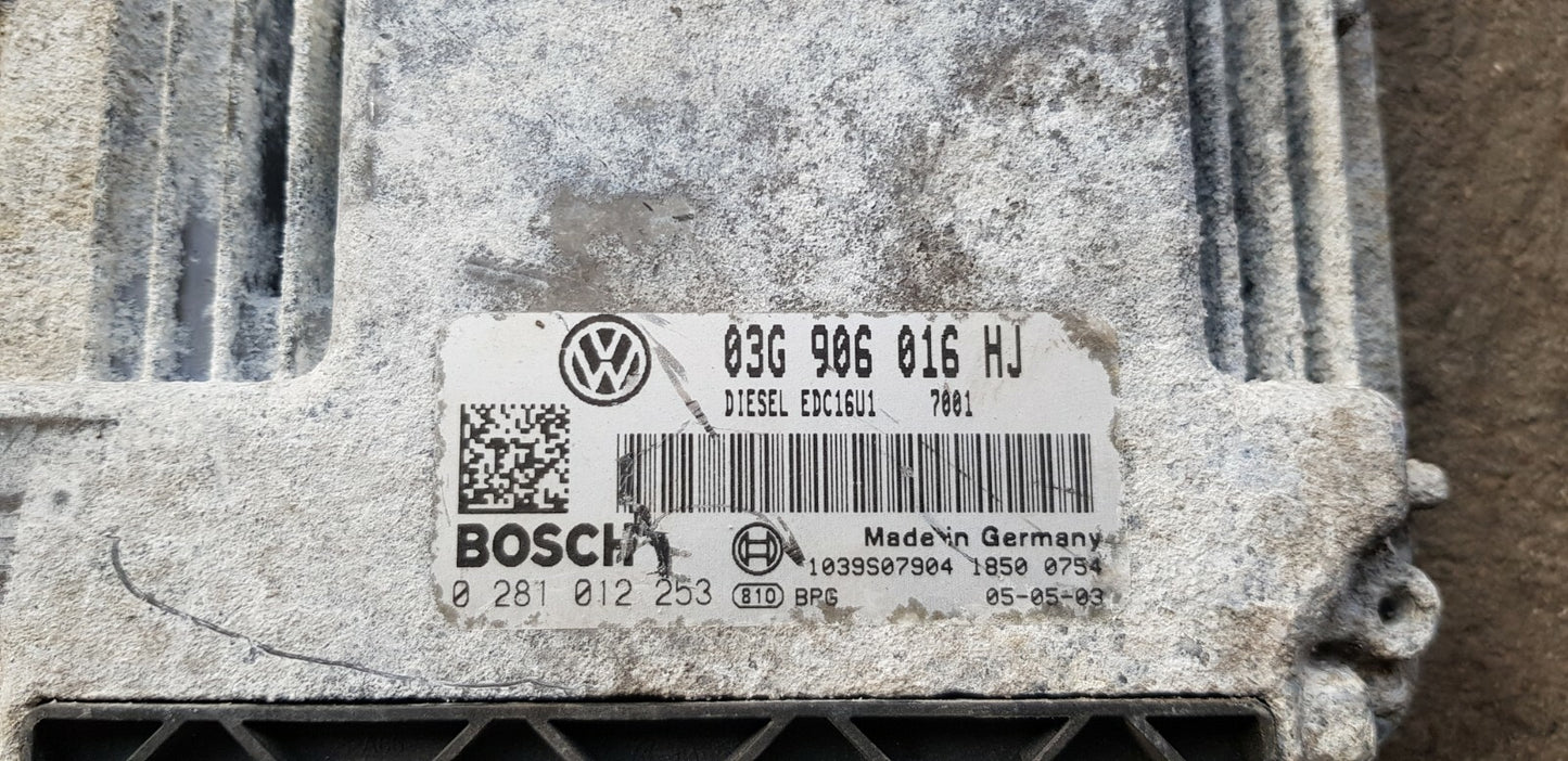 VW Motorsteuergerät Steuergerät 03G906016HJ 0281012253 mit PIN CODE
