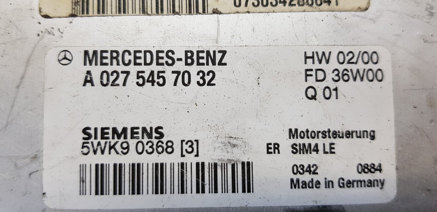 Mercedes Motorsteuergerät Steuergerät A 0275457032 5WK90368 PLUG & PLAY