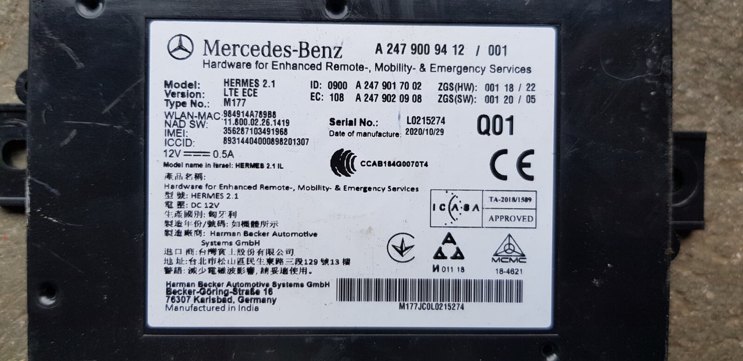 Mercedes Hermes Steuergerät A 2479009412 A 2479017002