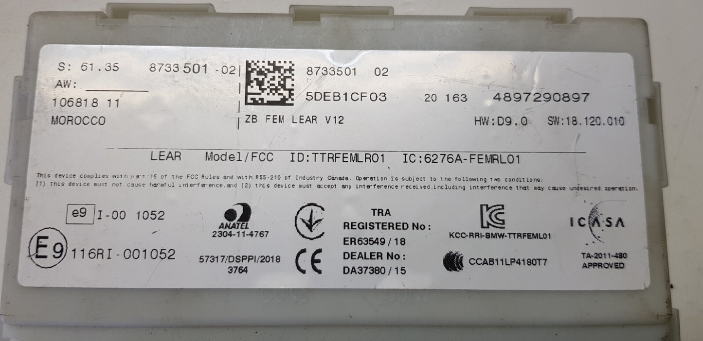 BMW LEAR Steuergerät 61.35 8733501 -02