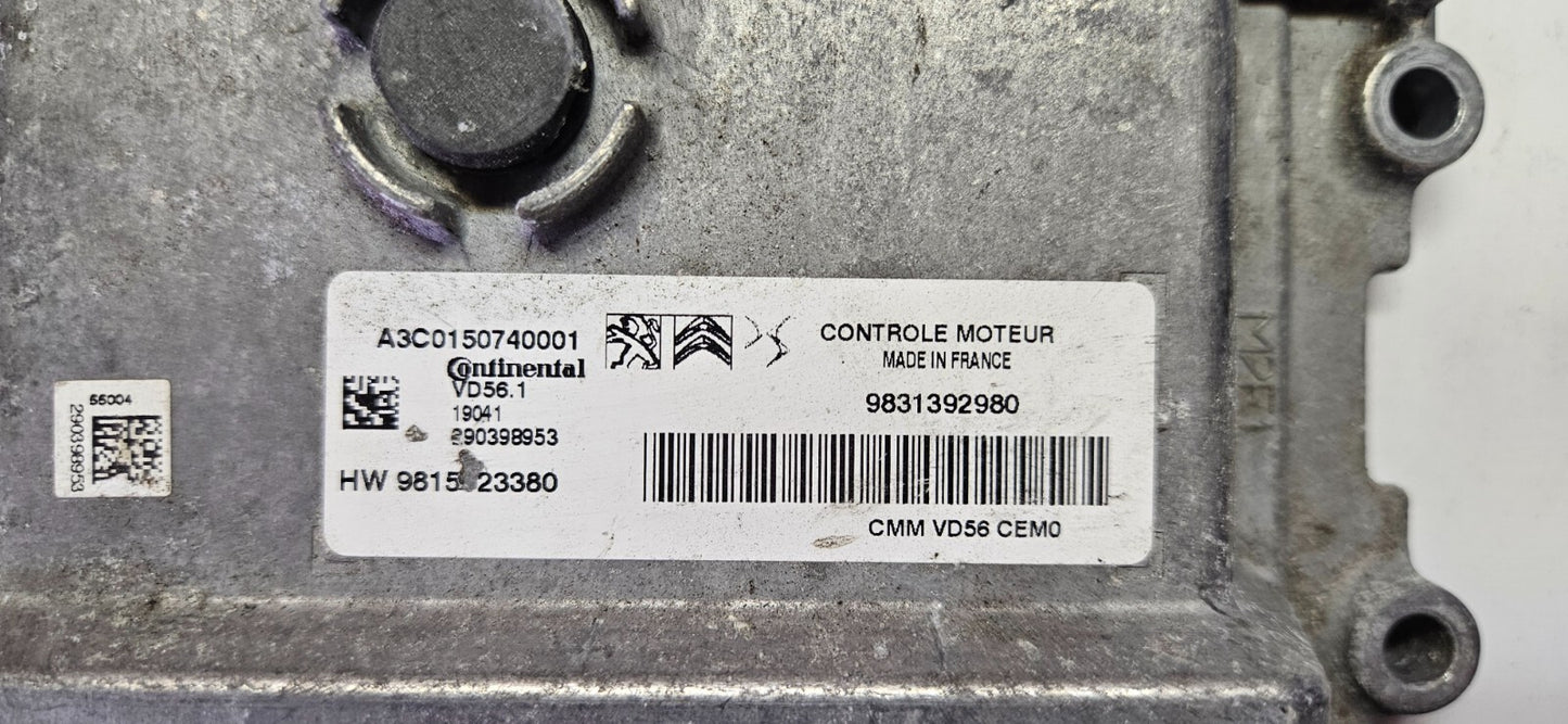 Peugeot Citroen Opel Motorsteuergerät Steuergerät 9831392980 9815023380 IMMO OFF