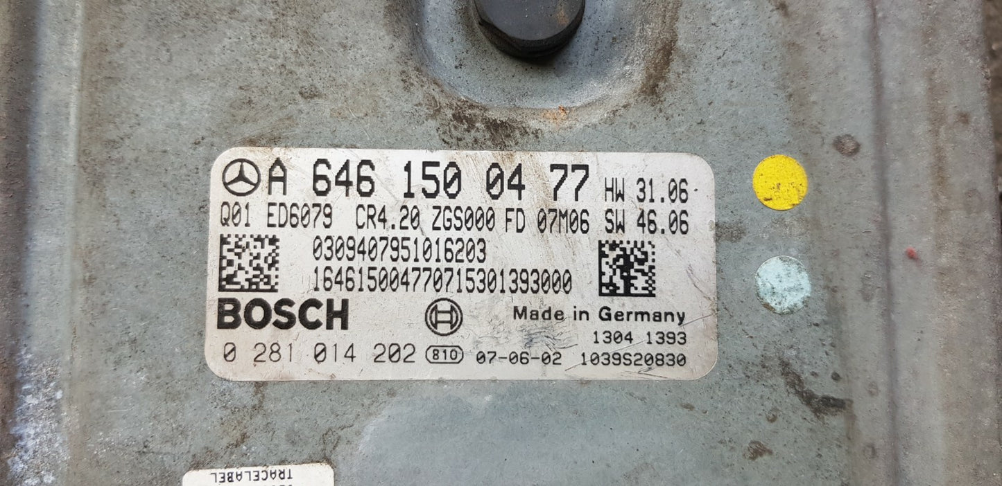 Mercedes Sprinter Motorsteuergerät mit Wegfahrsperre A 6461500477 0281014202