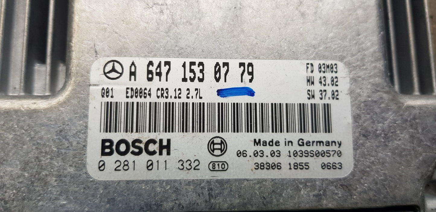 Mercedes W211 Motorsteuergerät mit Wegfahrsperre A 6471530779 0281011332