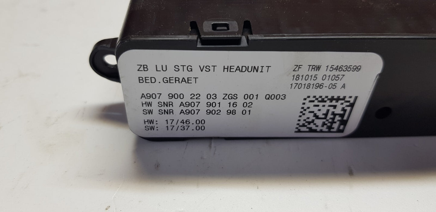 Mercedes Sprinter W907 Radio Bedienfeld Neu A 9079002203 A 9079011602