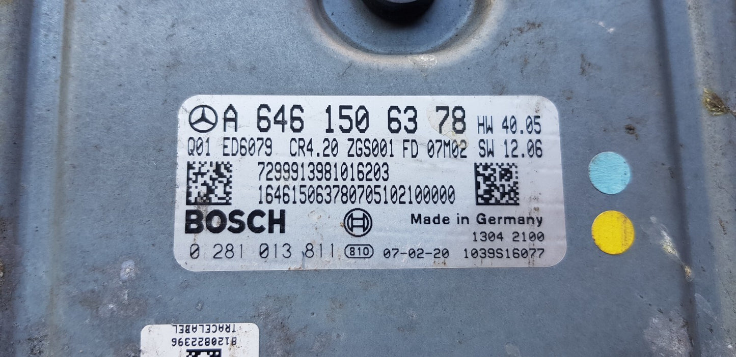 Mercedes Sprinter Motorsteuergerät Steuergerät A 6461506378 0281013811 PLUG&PLAY