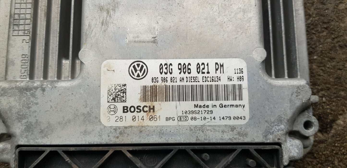 VW Golf Motorsteuergerät Steuergerät 03G906021PM 0281014061 mit PIN CODE