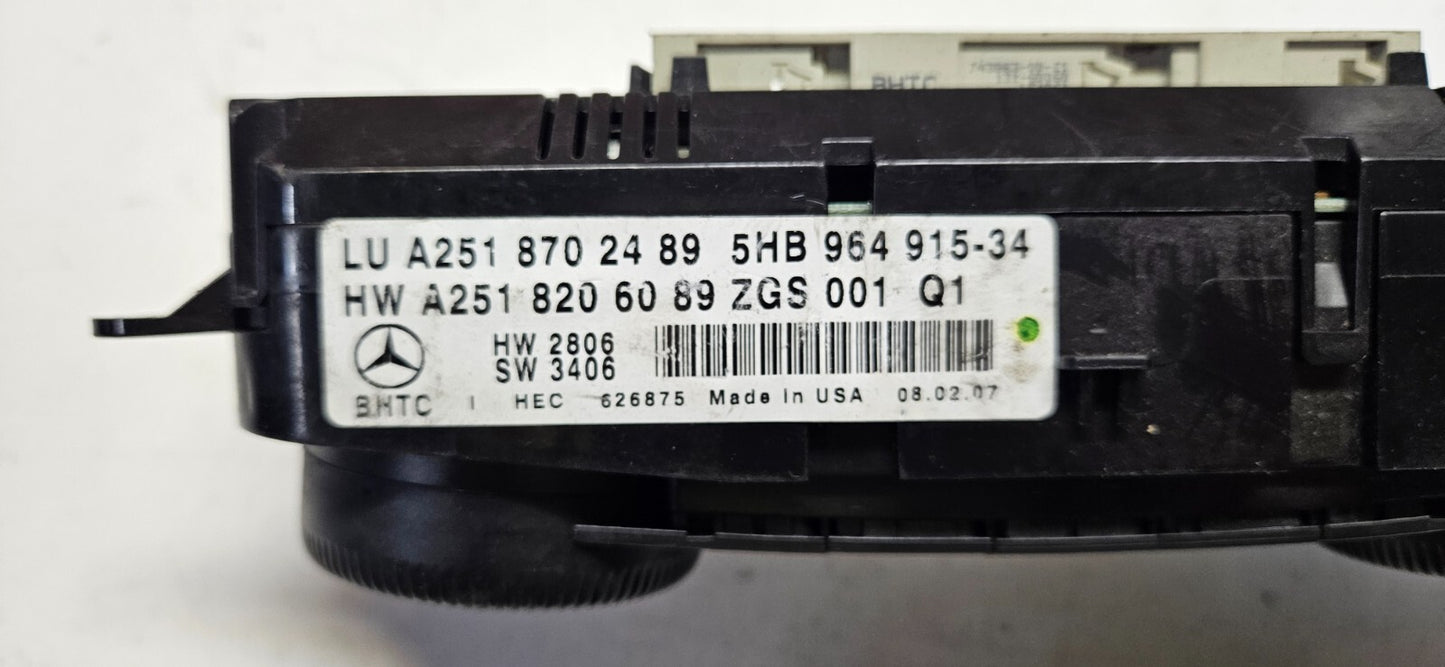 Mercedes ML GL R AC Klimabedienteil A 2518702489 A 2518206089