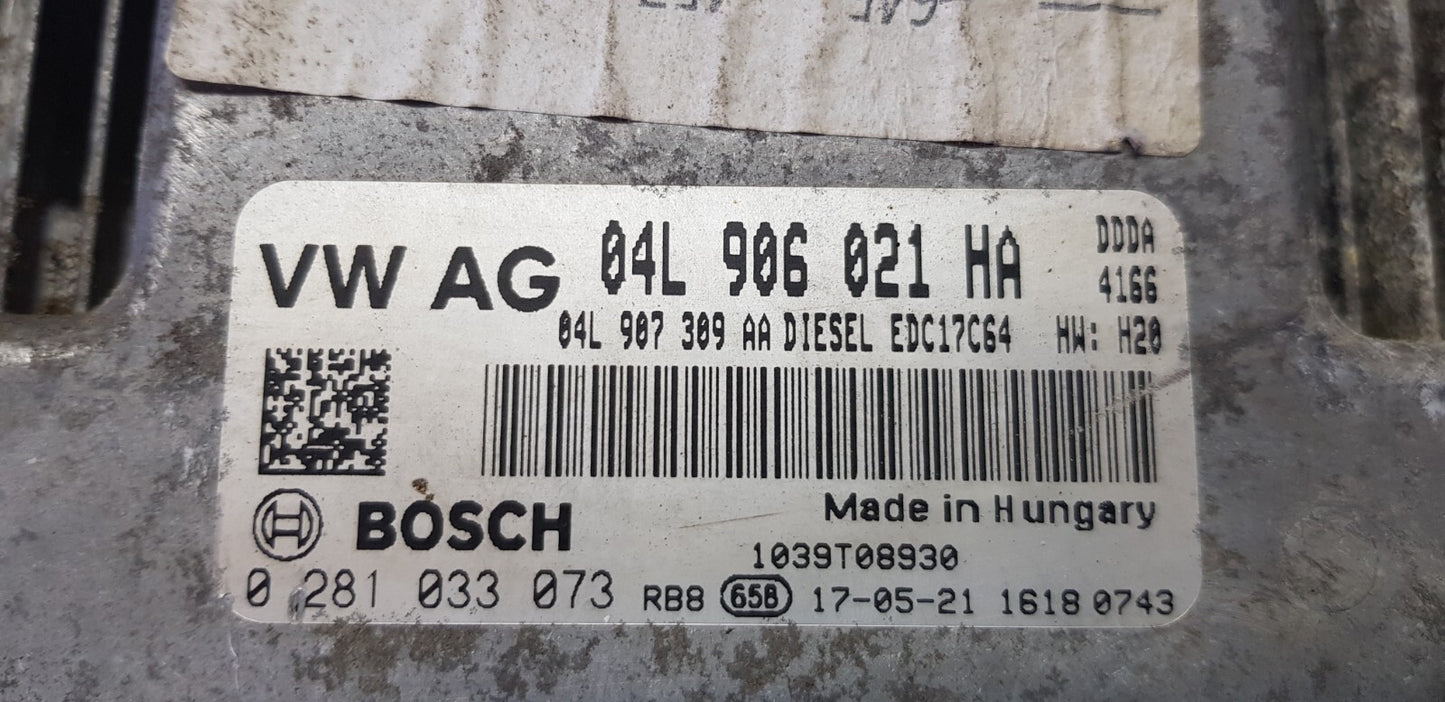 Audi Motorsteuergerät Steuergerät 04L906021HA 0281033073 EDC17C64 PLUG & PLAY