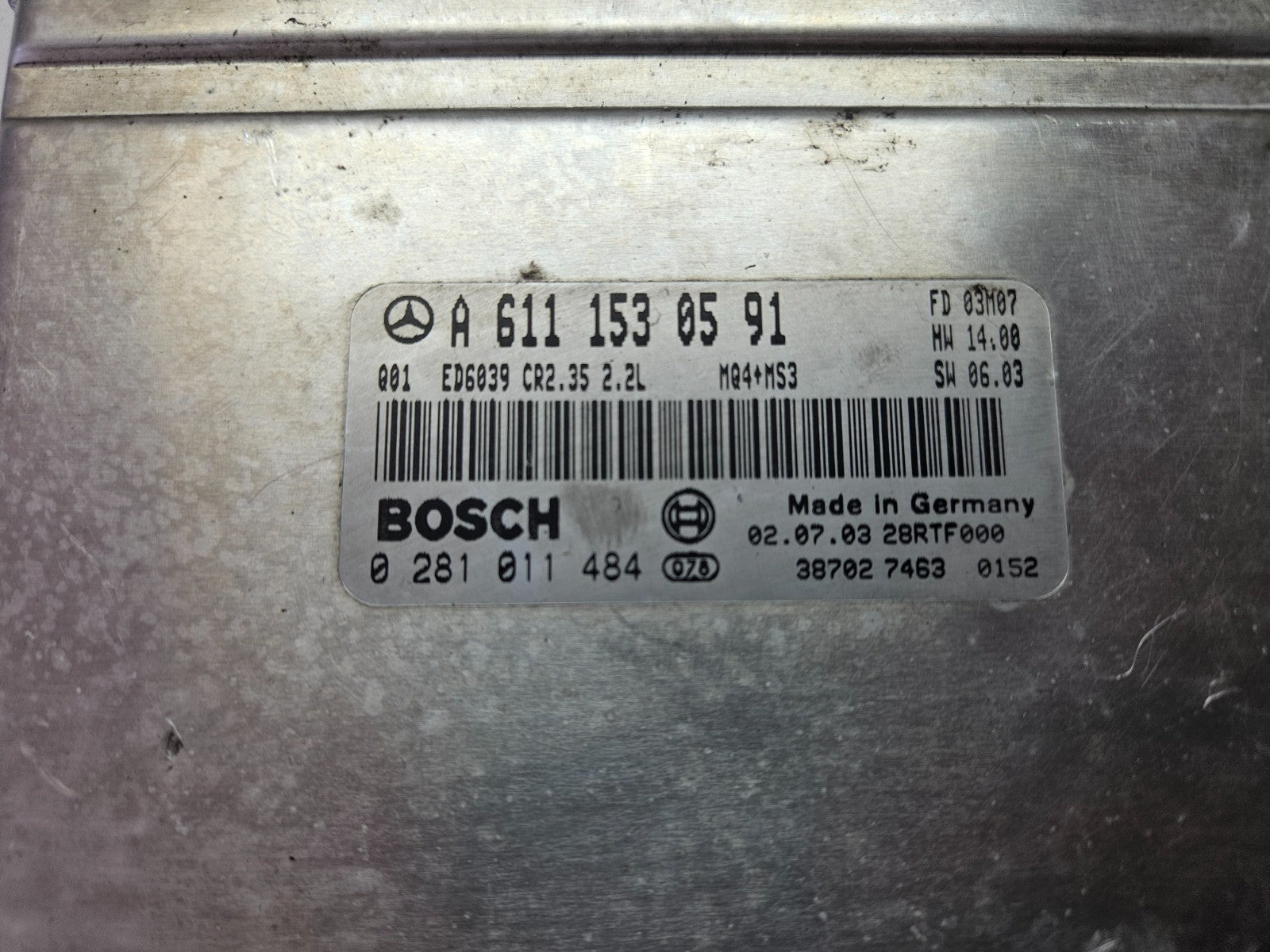 Mercedes Sprinter Motorsteuergerät Steuergerät A 6111530591 0281011484 ♻️