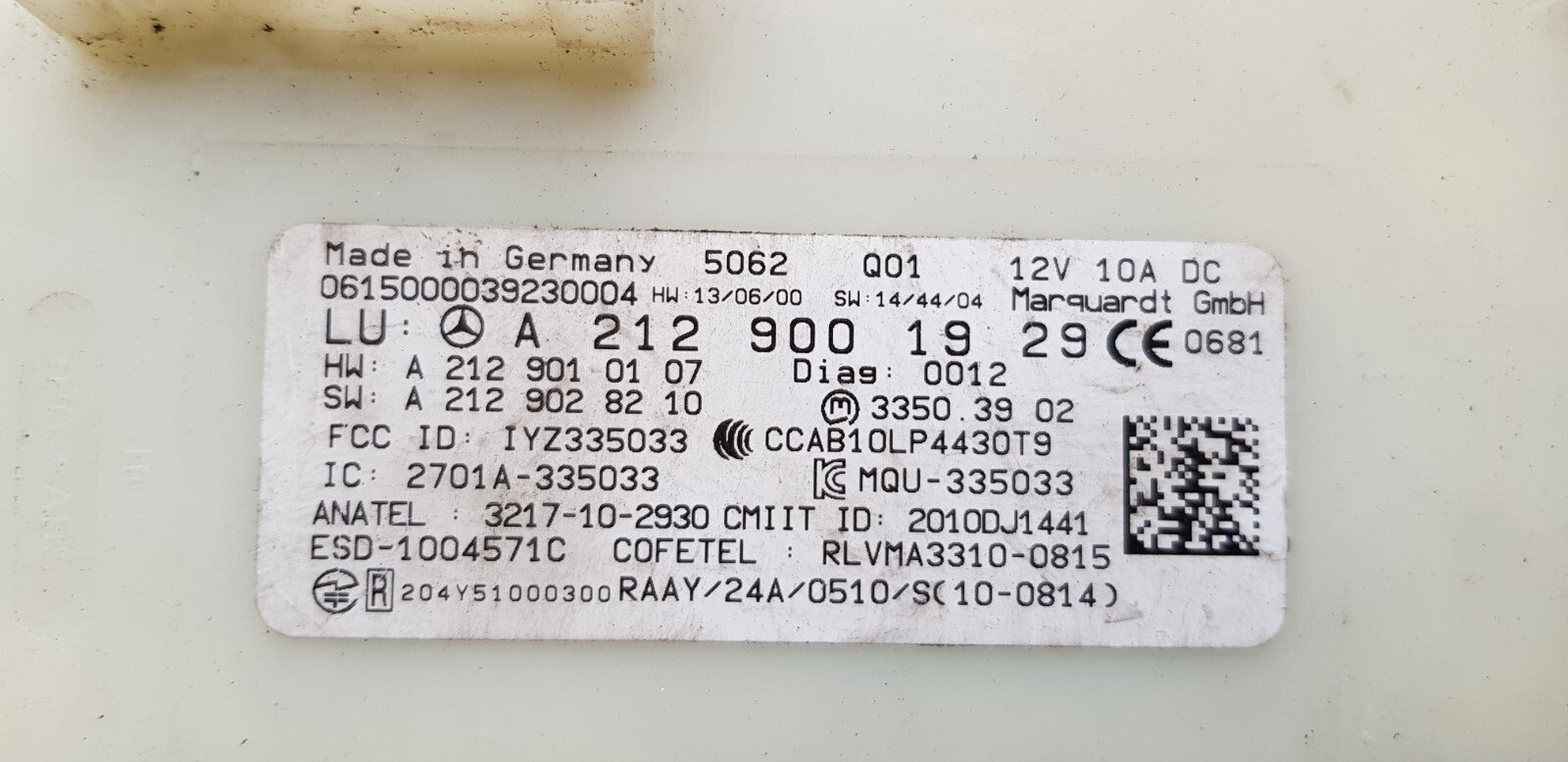 Mercedes Keyless Steuergerät A 2129001929 A 2129010107