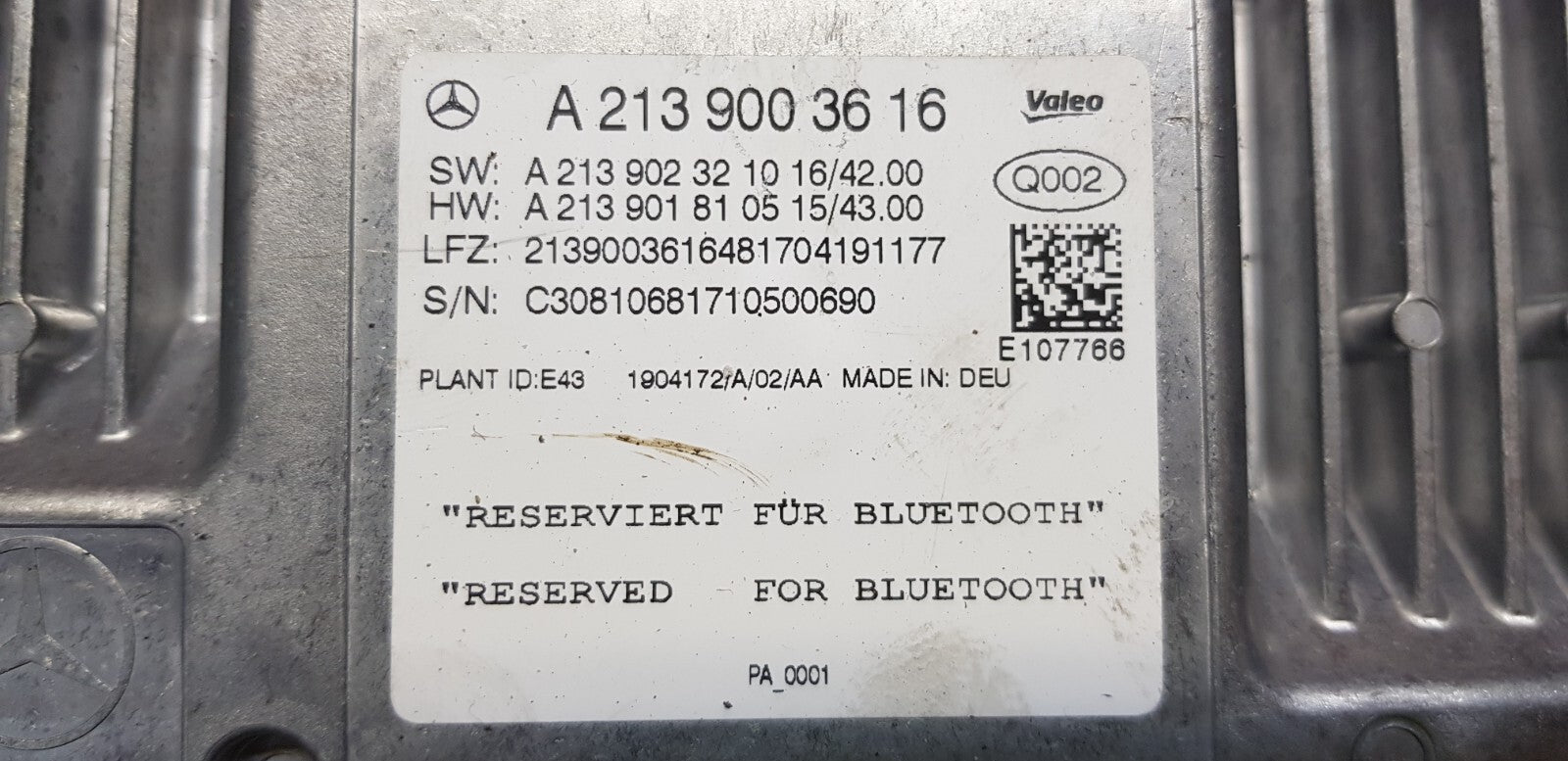 Mercedes Bluetooth Rückfahrkamera Steuergerät A 2139003616 A 2139018105
