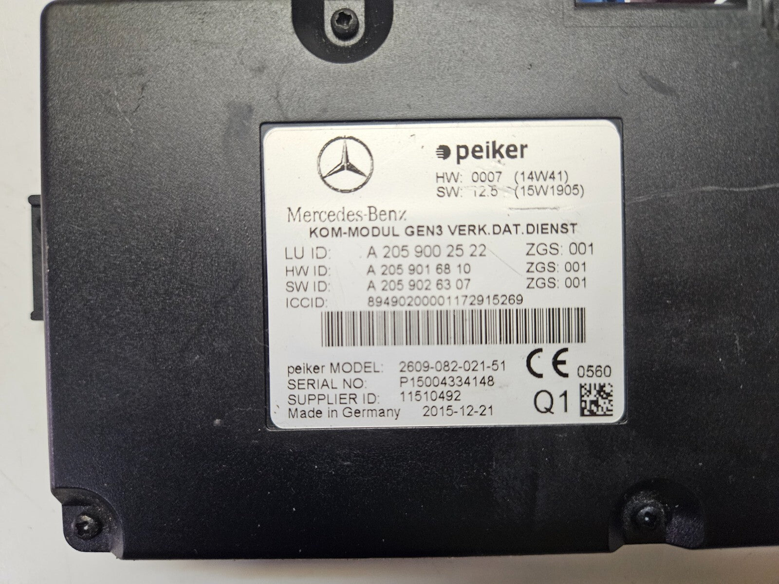 Mercedes Telematik Steuergerät Kommunikationsmodul A 2059002522 A 2059016810 ♻️