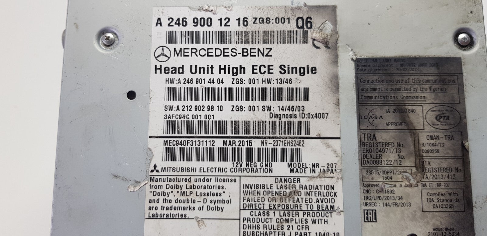 Mercedes Headunit Comand Navigation A 2469001216 A 2469014404 mit PIN Code