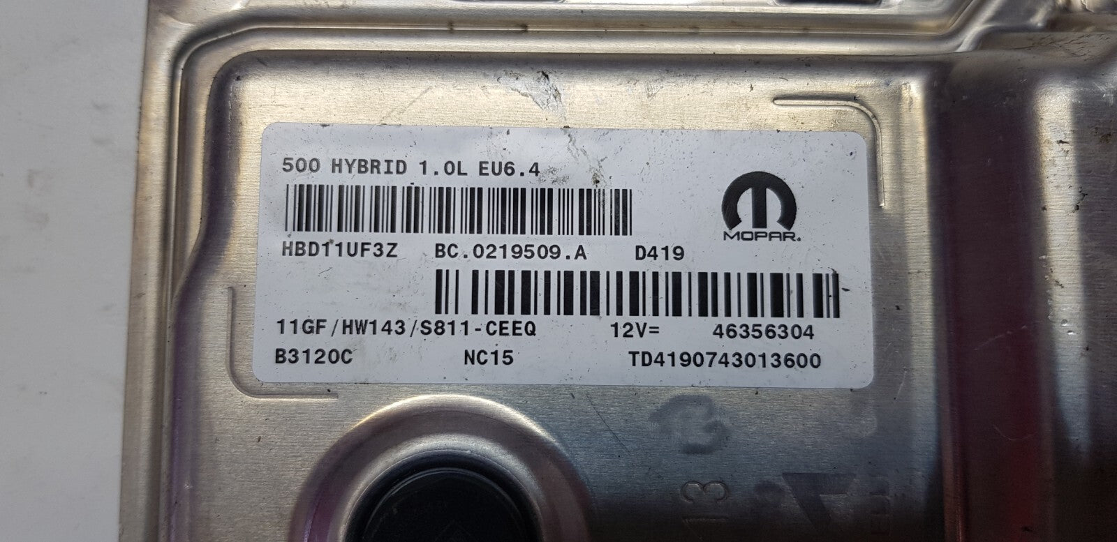 Fiat 500 Motorsteuergerät Steuergerät 46356304 BC0219509A 11GF HW143
