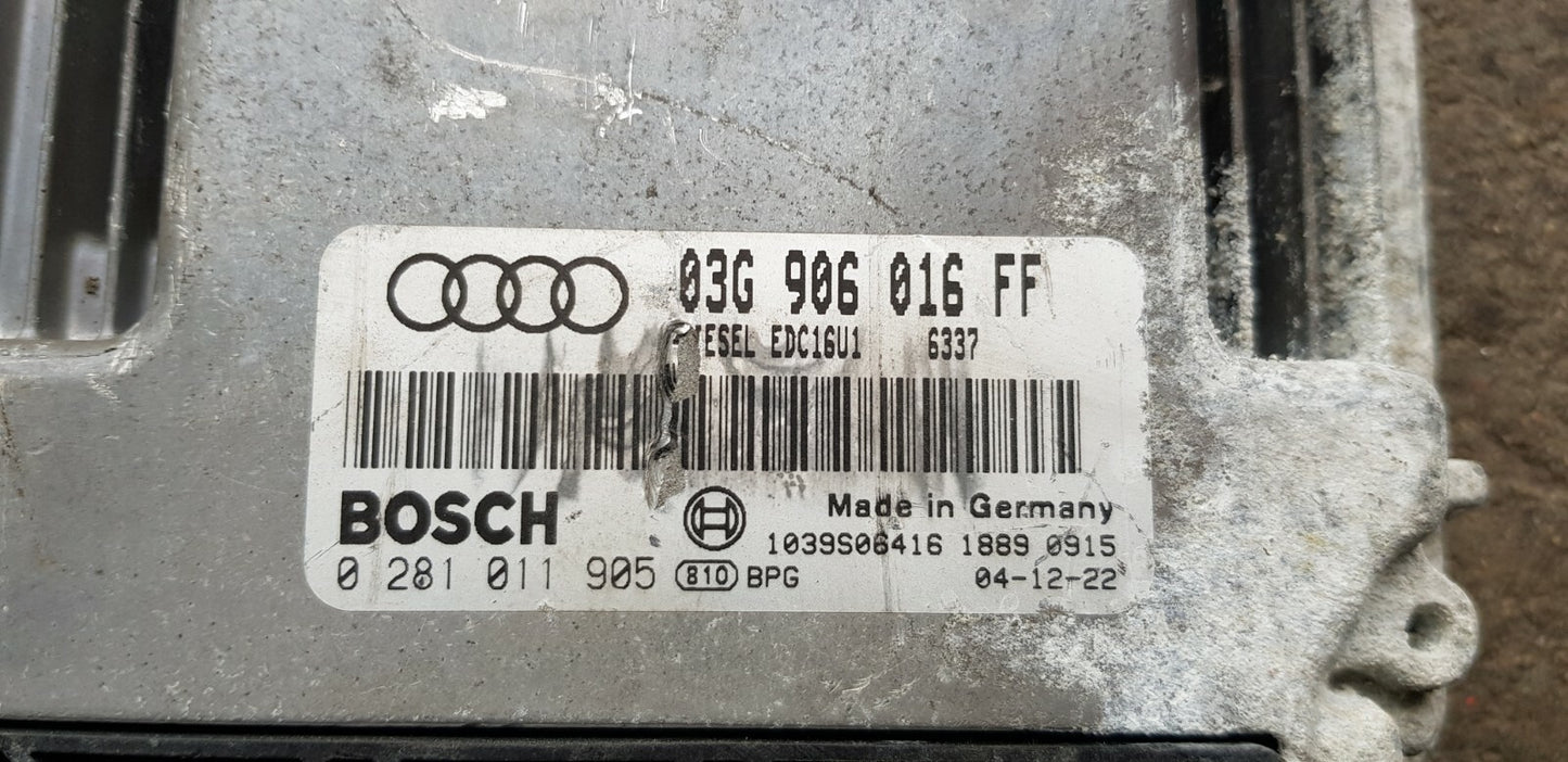 Audi VW Motorsteuergerät Steuergerät 03G906016FF 0281011905 mit PIN CODE