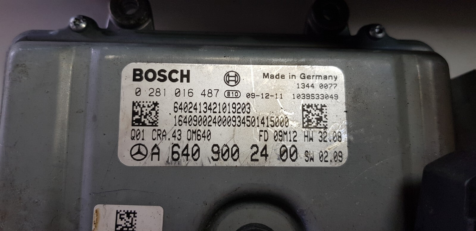 Mercedes W169 W245 Motorsteuergerät mit Wegfahrsperre A 6409002400 0281016487