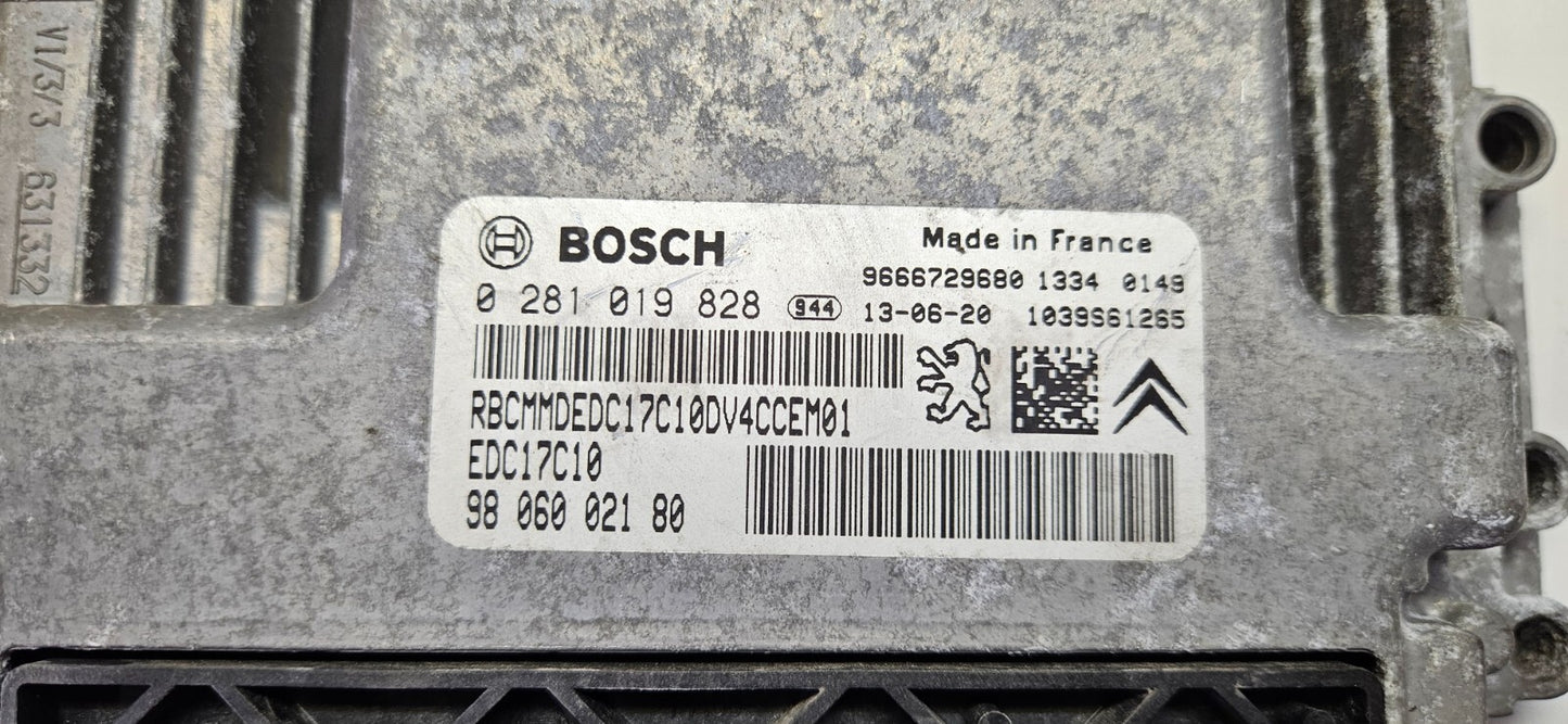 Peugeot Citroen Motorsteuergerät Steuergerät 0281019828 9806002180 PLUG & PLAY