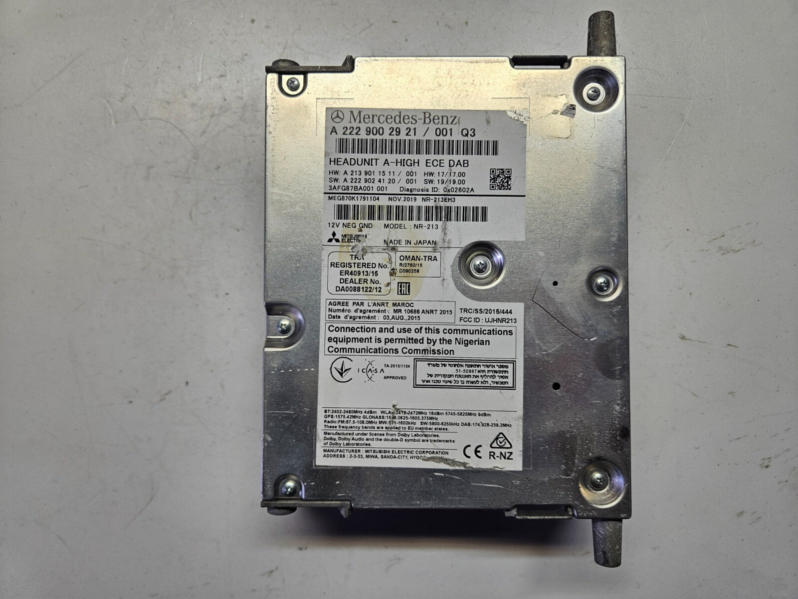 Mercedes Headunit A-High ECE DAB Navigation Media A 2229002921 mit PIN Code ♻️