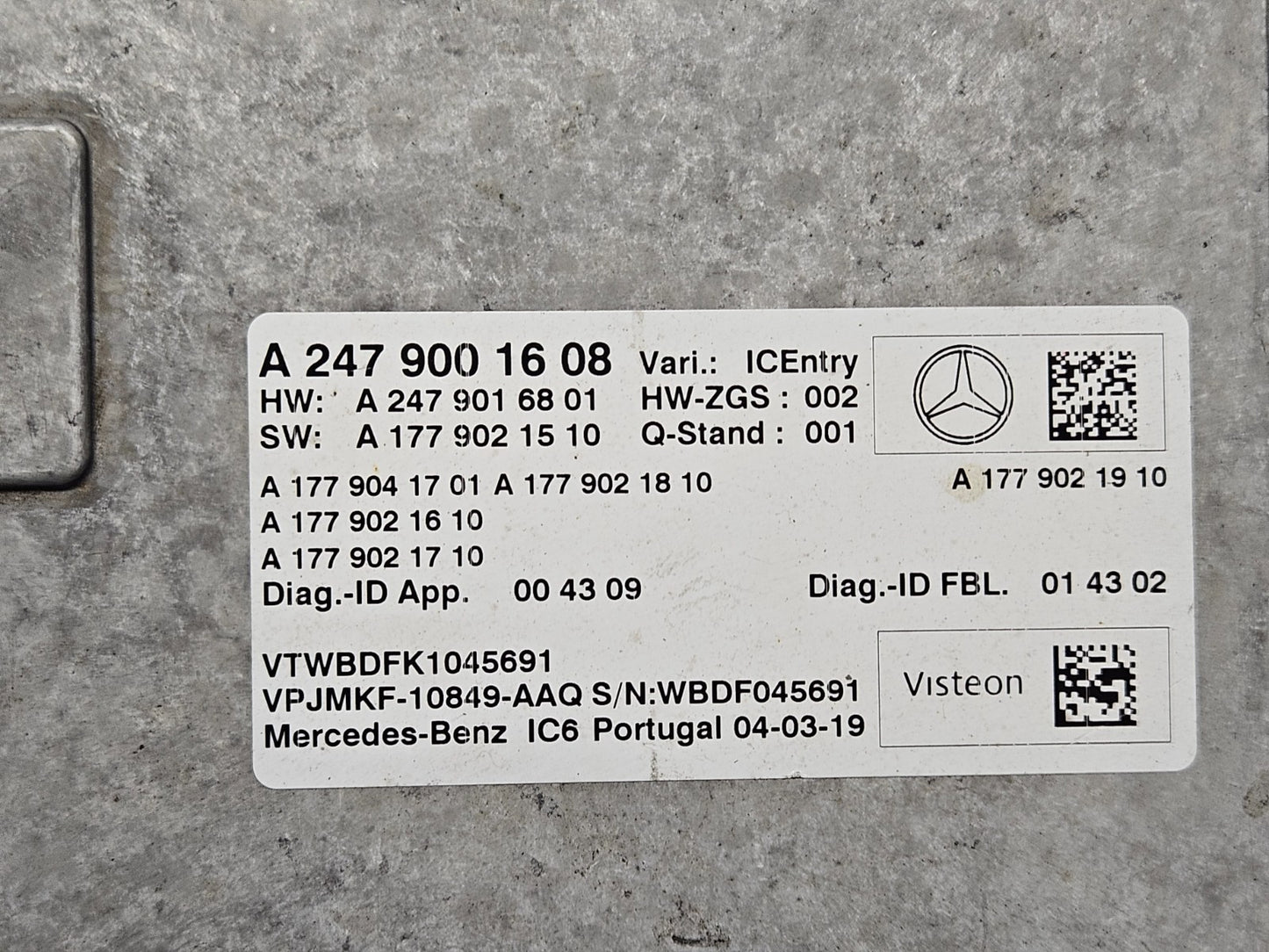 Mercedes Steuergerät A 2479001608 A 2479016801 ♻️
