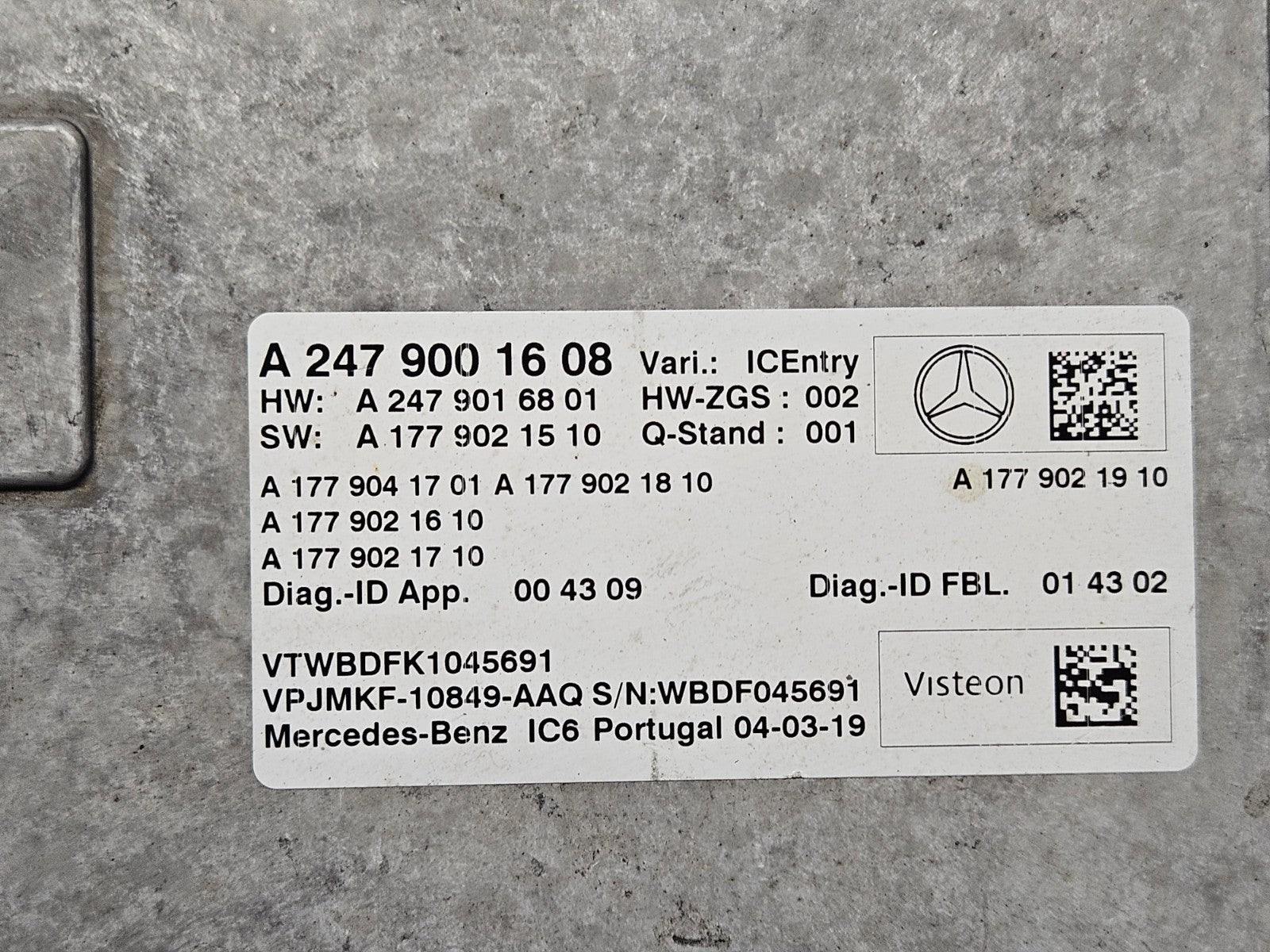 Mercedes Steuergerät A 2479001608 A 2479016801 ♻️