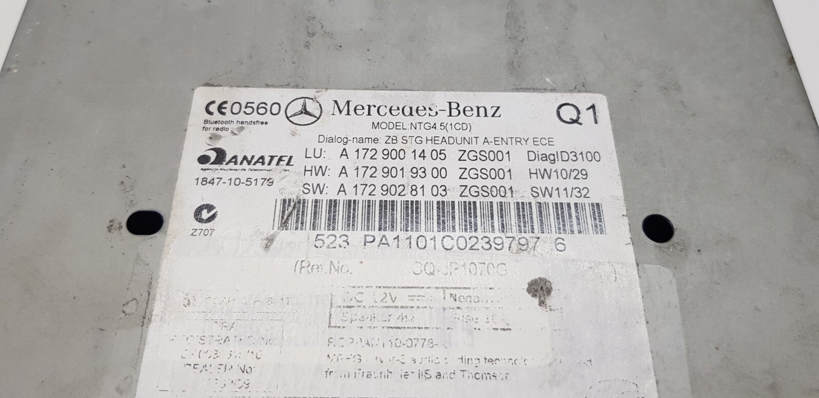Mercedes R172 Headunit Comand Navigation A 1729001405 A 1729019300 mit PIN Code