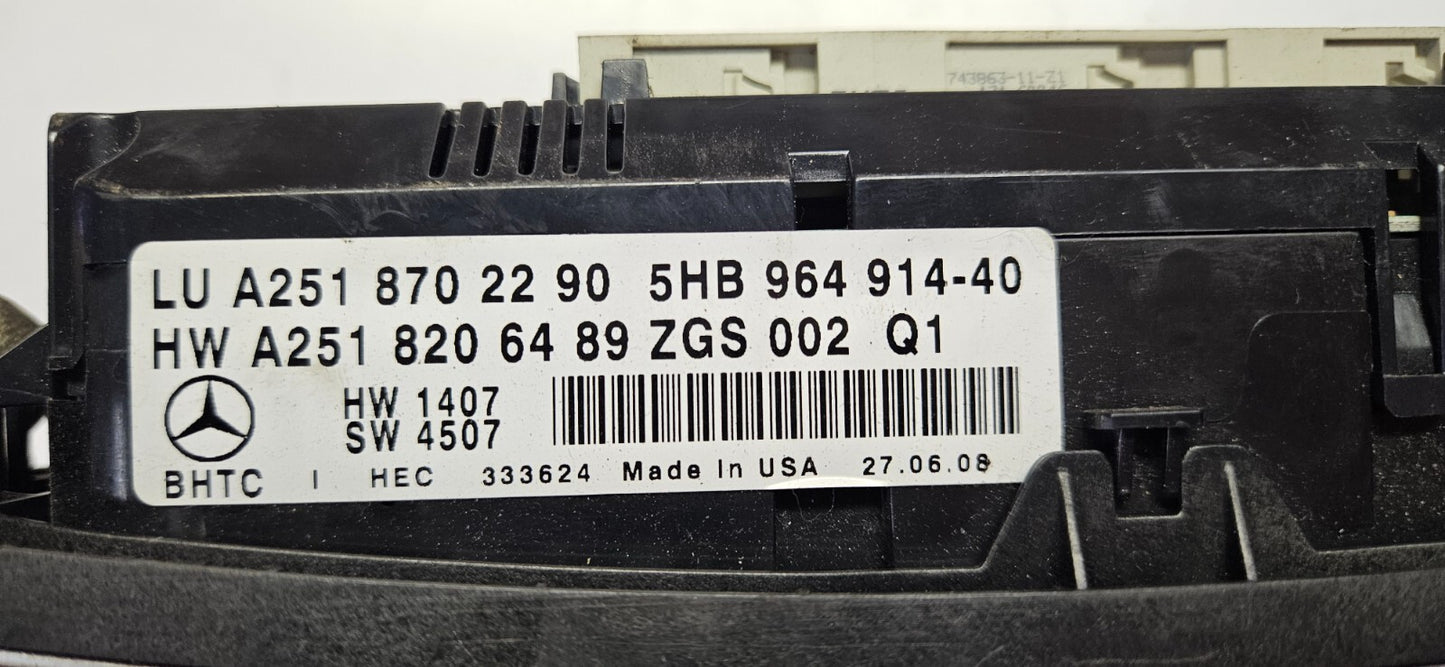Mercedes Klimabedienteil A 2518702290 A 2518206489