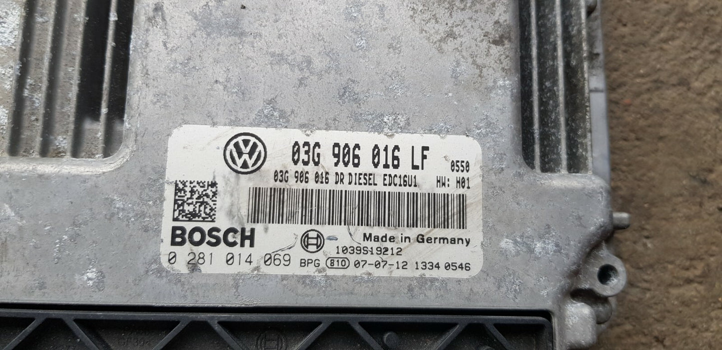 VW Caddy Motorsteuergerät Steuergerät 03G906016LF 0281014069 mit PIN CODE
