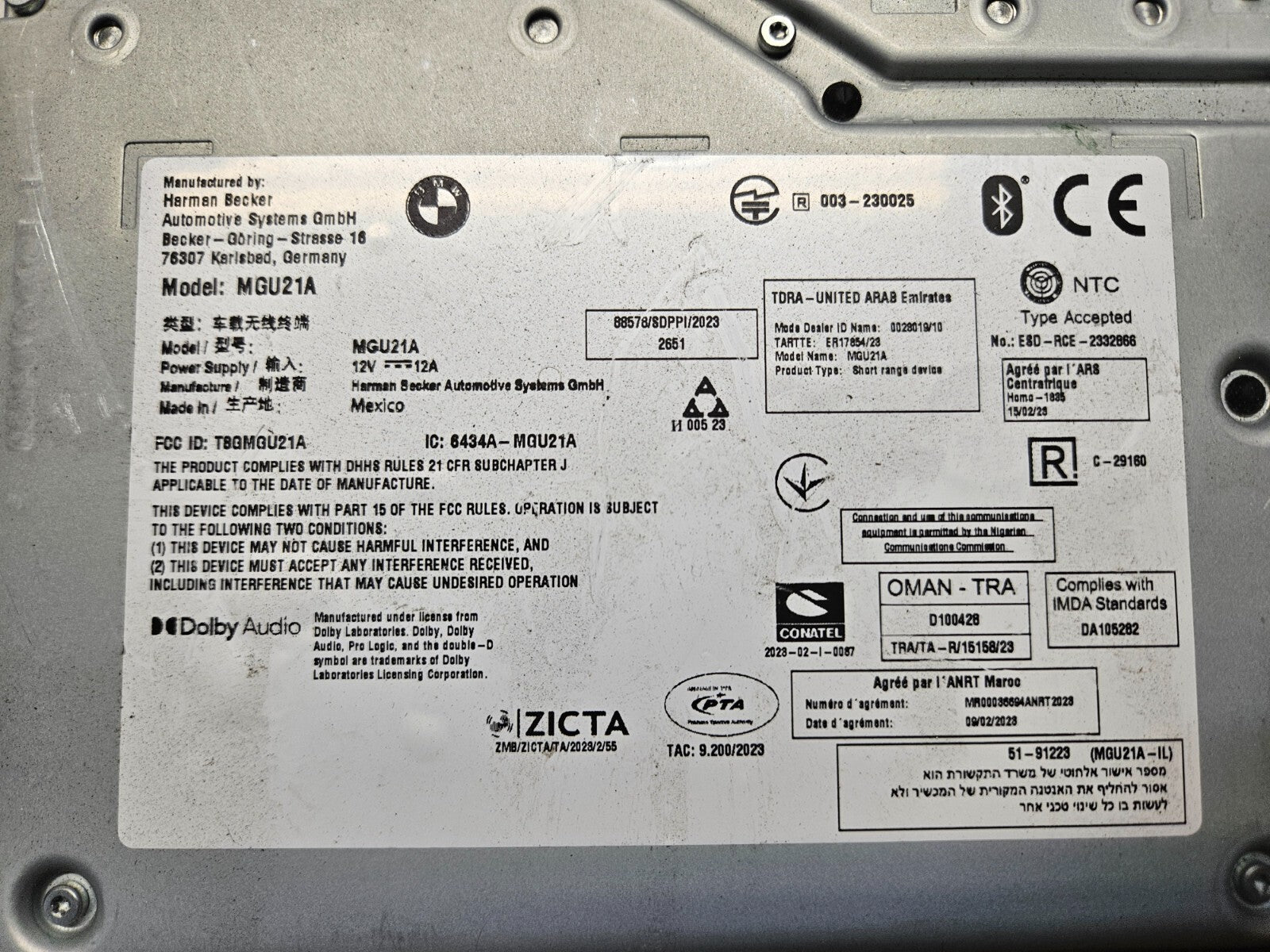 BMW Navigationssystem Headunit Harman MGU21A 6512 5B48564 01 ♻️