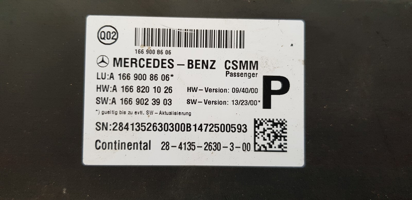 Mercedes Sitzsteuergerät A 1669008606 A 1668201026