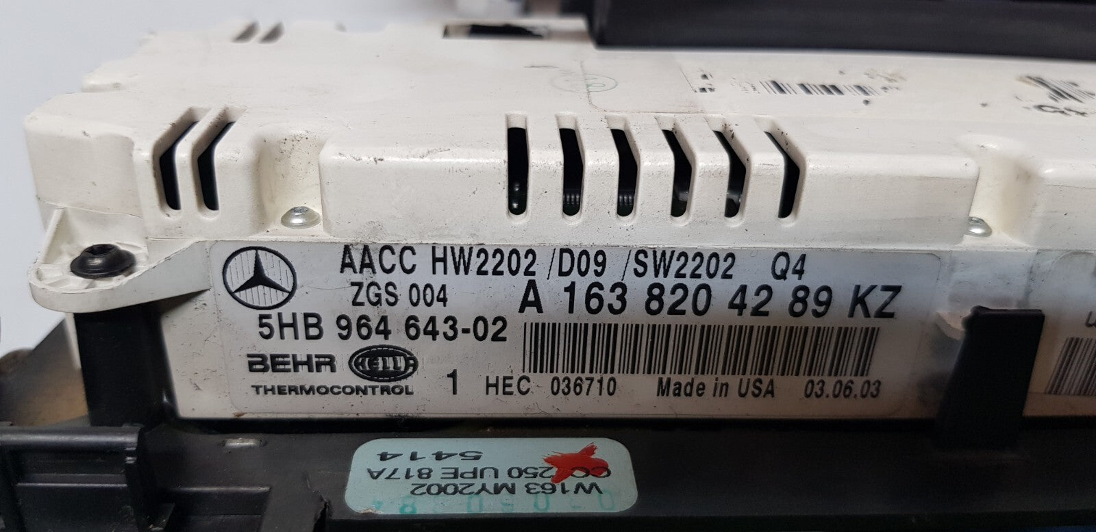 Mercedes W163 Klima Klimabedienteil A 1638204289 ♻️