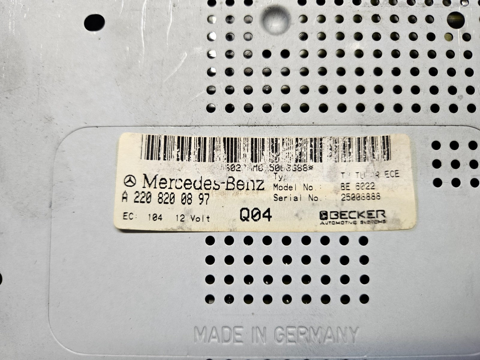 Mercedes SL CL G TV Tuner Verstärker Steuergerät A 2208200897 BE 6022 ♻️