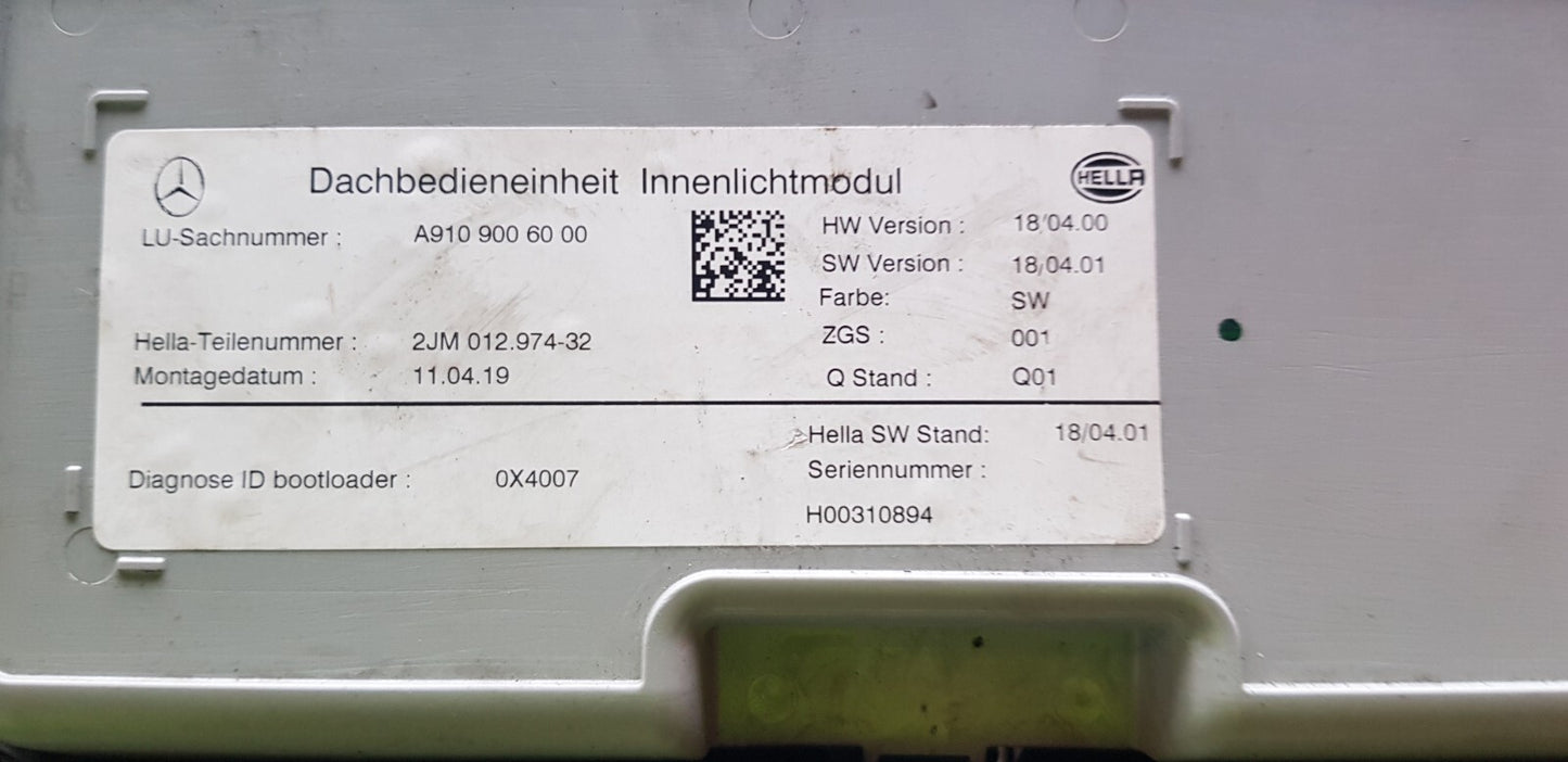 Mercedes Sprinter W907 Dachbedieneinheit A 9109006000