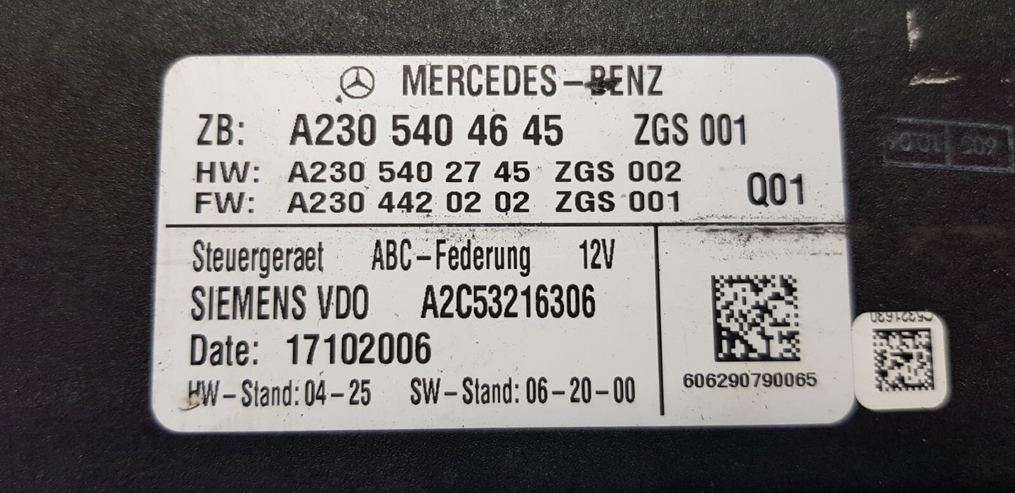 Mercedes SL R230 ABC-Federung Steuergerät A 2305404645 A 2305402745