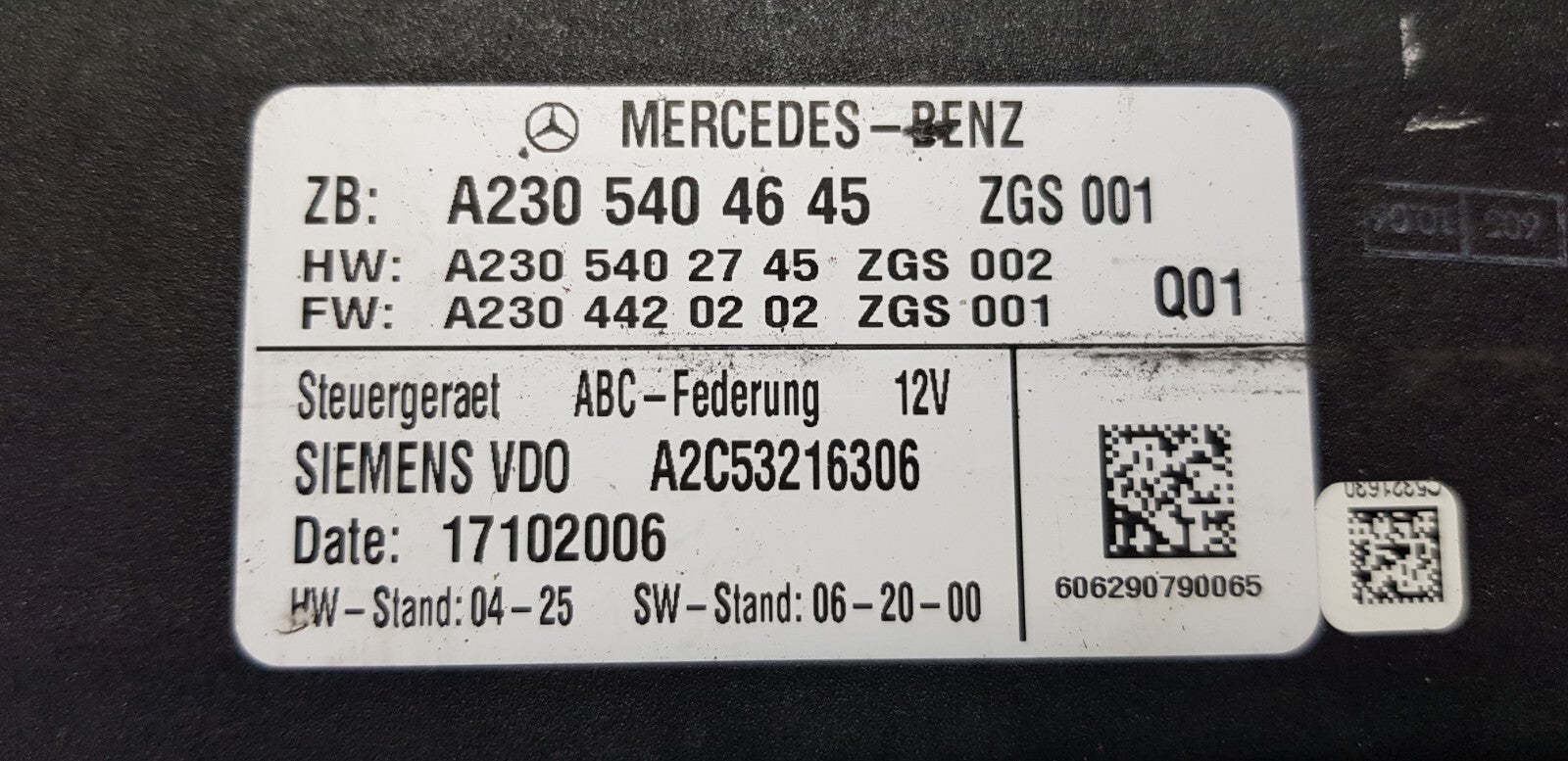 Mercedes SL R230 ABC-Federung Steuergerät A 2305404645 A 2305402745