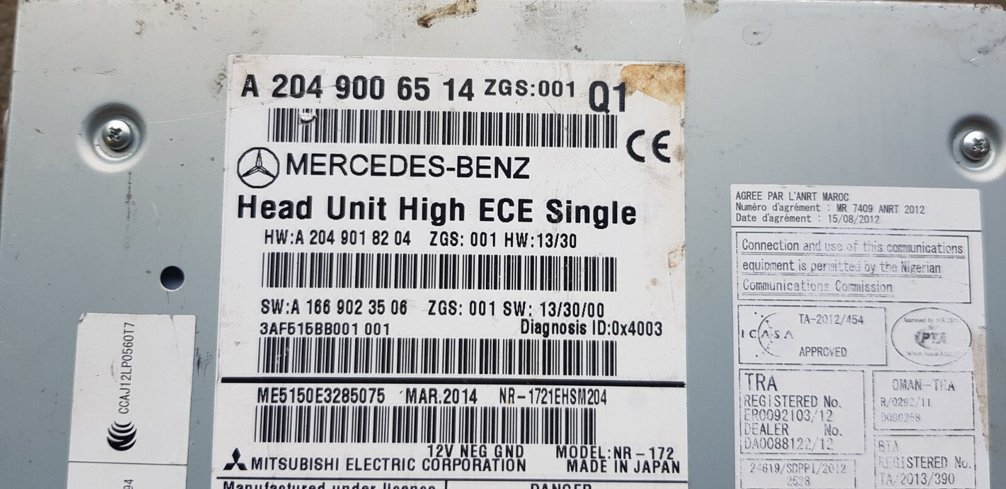 Mercedes Headunit Comand Navigation A 2049006514 A 2049018204 mit Code