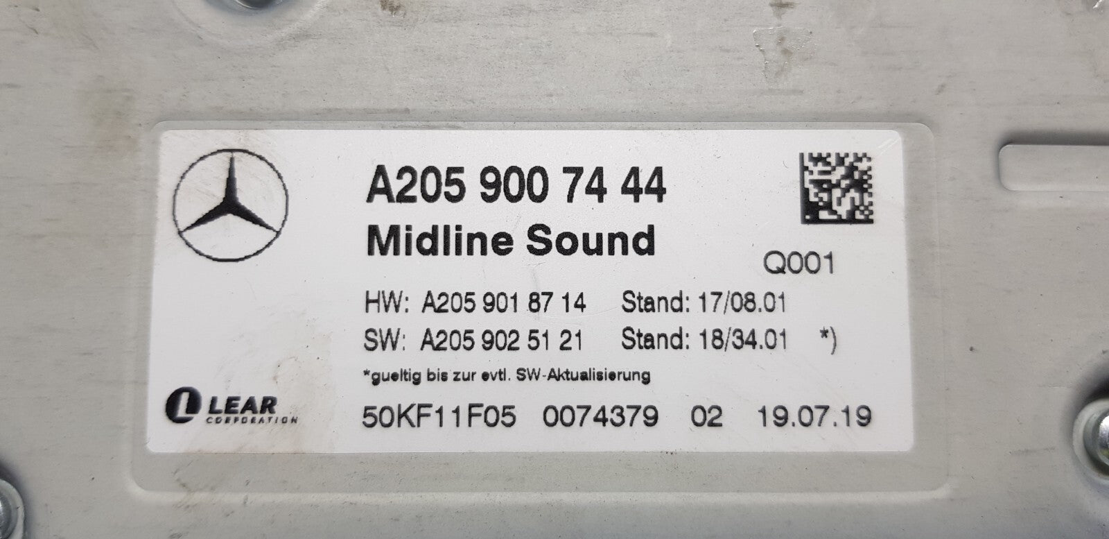 Mercedes W205 Verstärker Midline Sound A 2059007444 A 2059018714