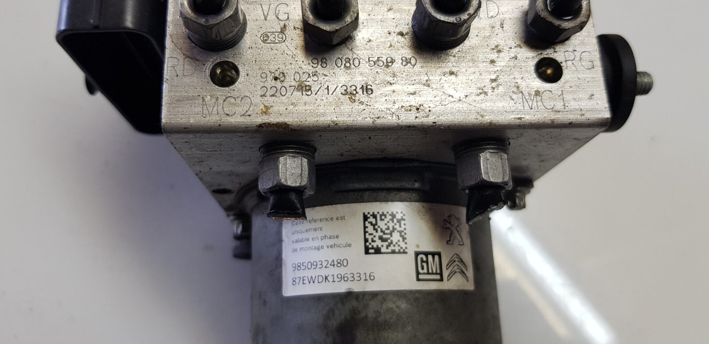 Opel Citroen Peugeot ABS Hydraulikblock Pumpe Steuergerät 9850932480 9808055980