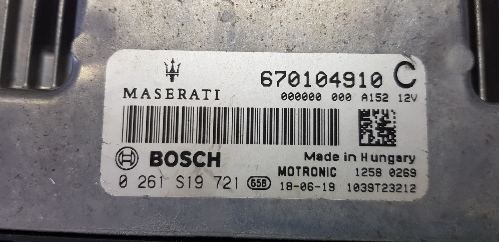 Maserati Motorsteuergerät Steuergerät 0261S19721 670104910C
