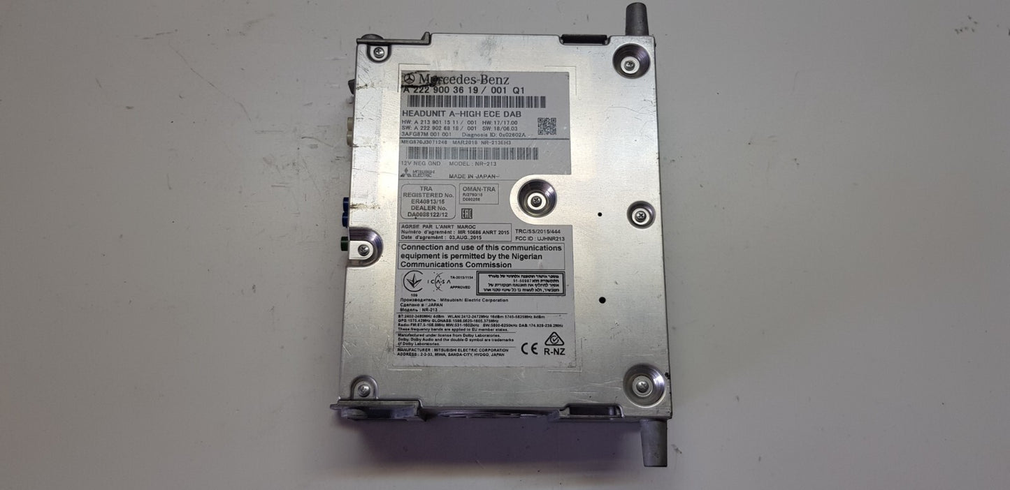 Mercedes W222 Headunit A-High Navigation A 2229003619 A 2139011511 mit PIN Code