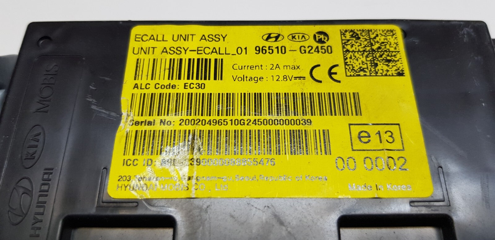 Hyundai Ioniq ECALL Steuergerät 96510-G2450