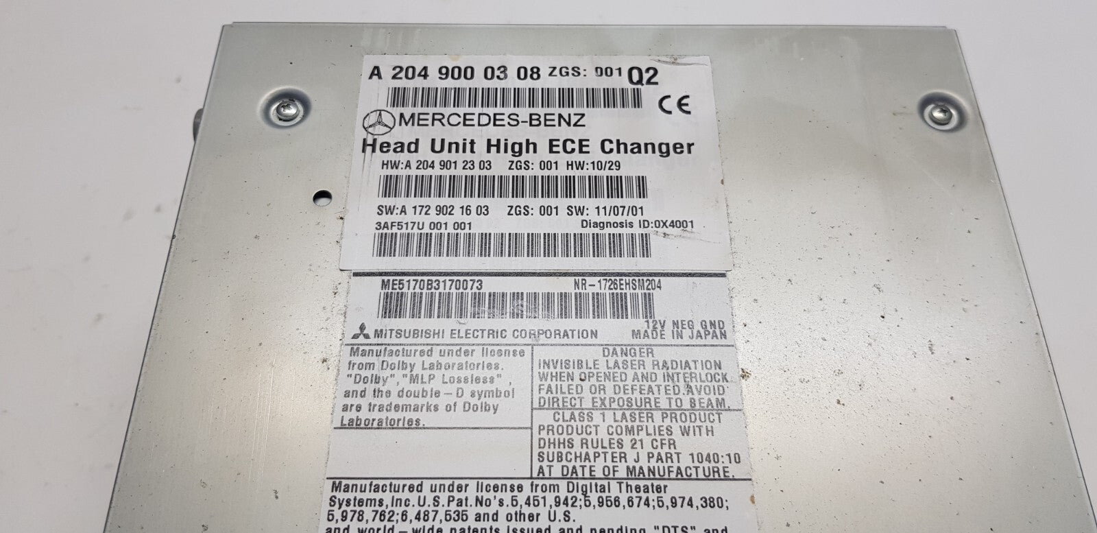 Mercedes W204 Headunit Comand Navigation A 2049000308 A 2049012303 mit PIN Code