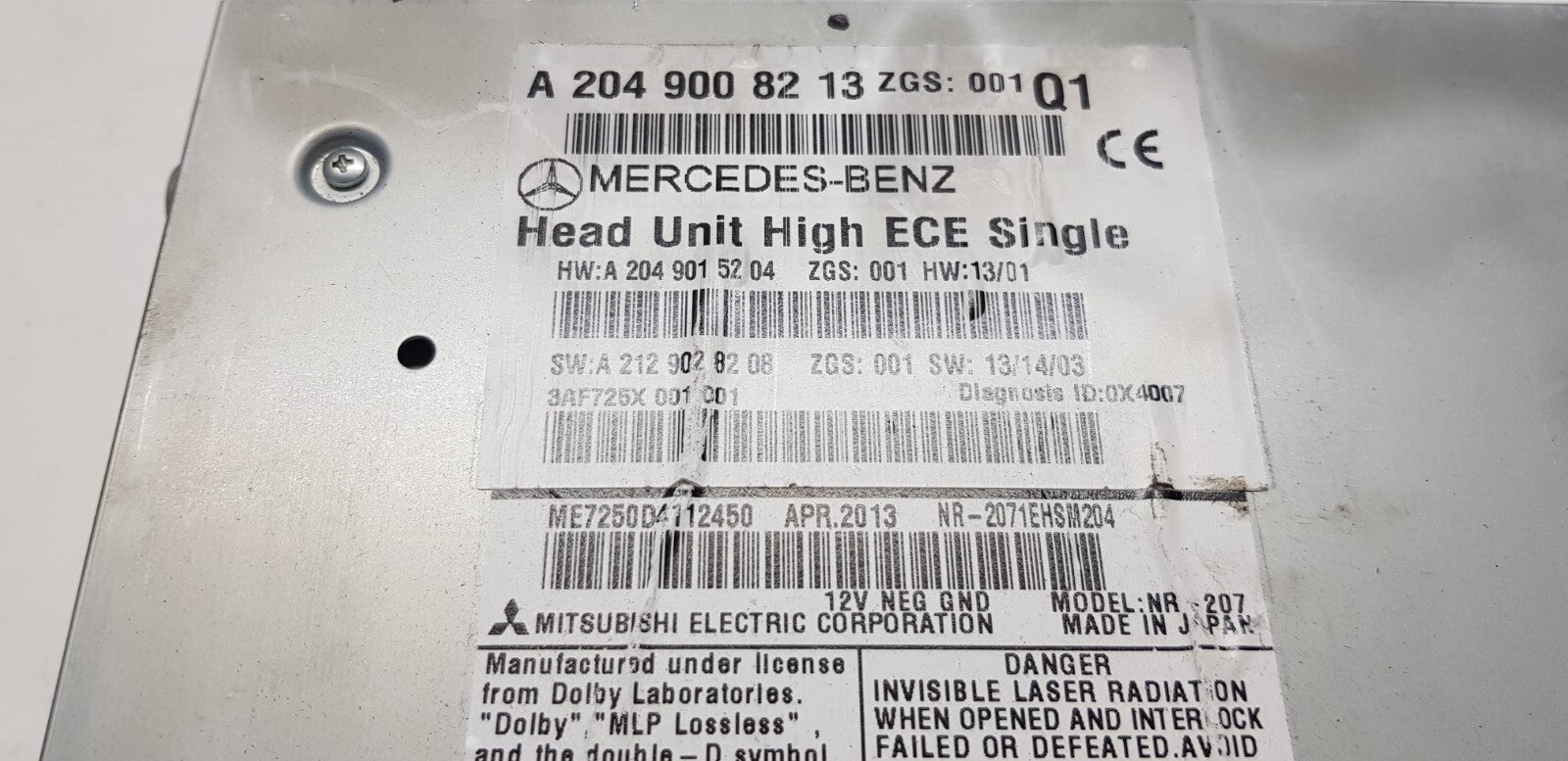 Mercedes W204 Headunit Navigation Comand A 2049008213 A 2049015204 mit PIN Code