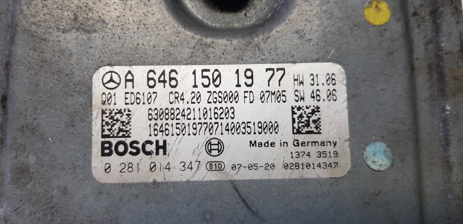 Mercedes Sprinter Motorsteuergerät Steuergerät A 6461501977 0281014347