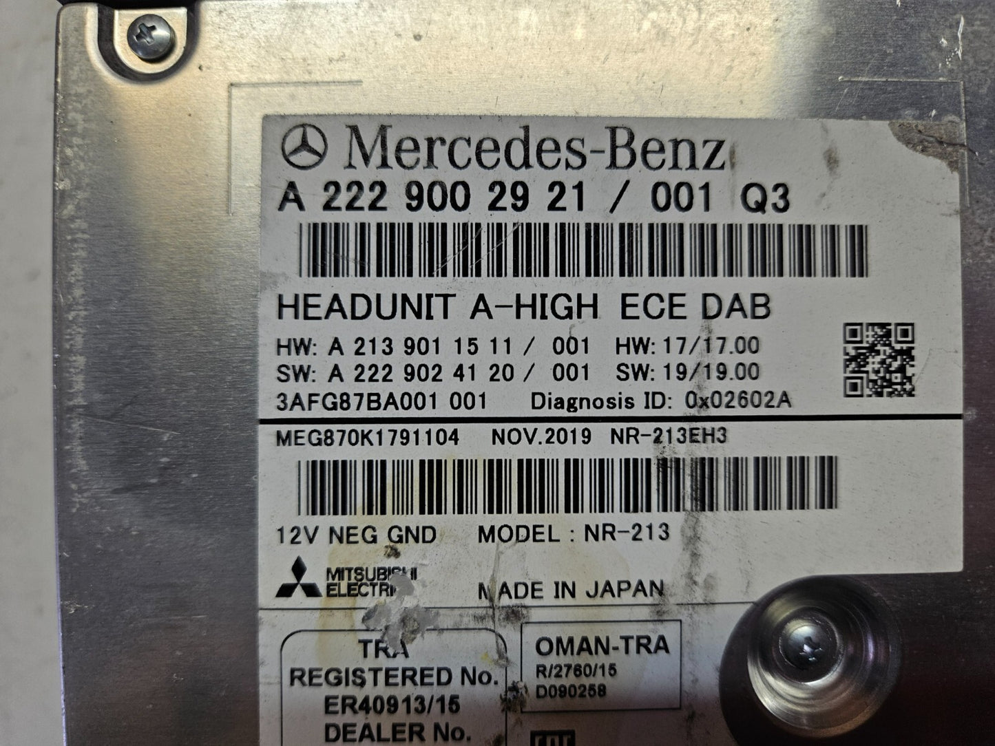 Mercedes Headunit A-High ECE DAB Navigation Media A 2229002921 mit PIN Code ♻️