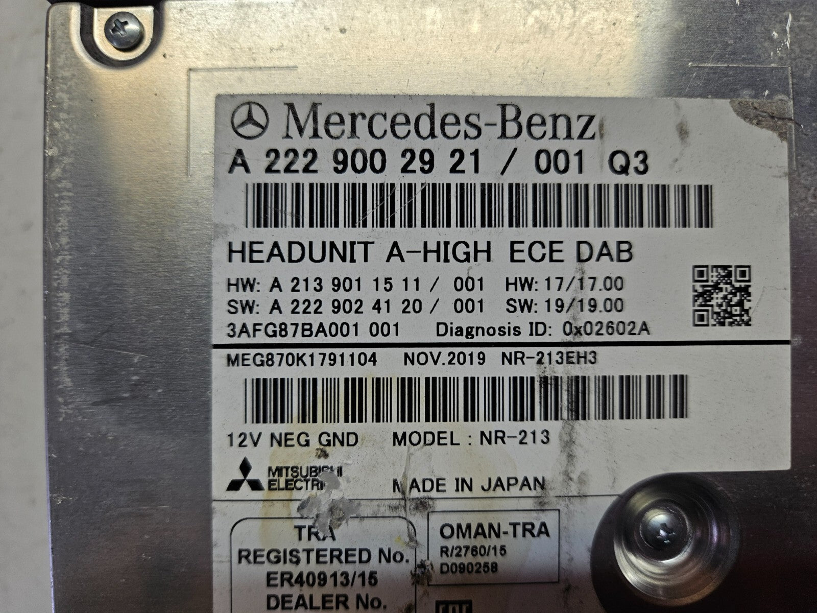 Mercedes Headunit A-High ECE DAB Navigation Media A 2229002921 mit PIN Code ♻️