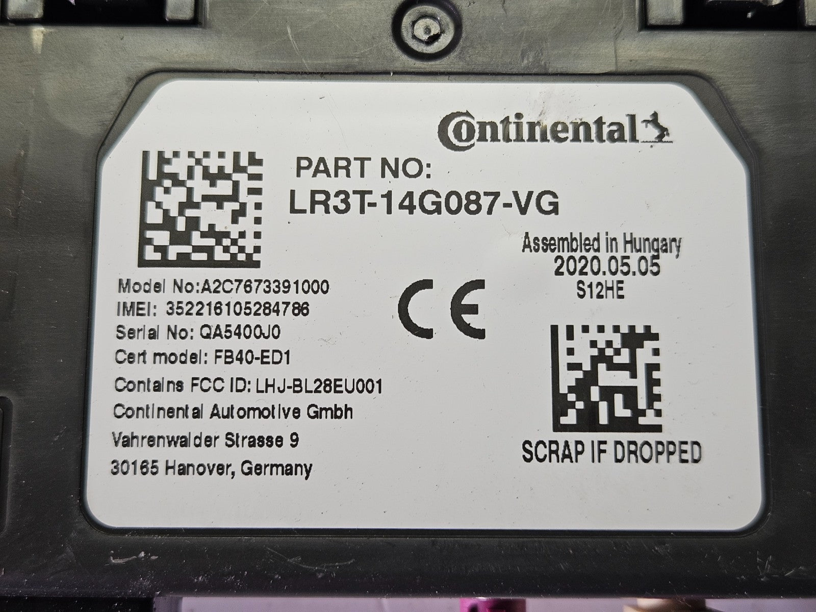 Ford Transit Bluetooth Steuergerät LR3T-14G087-VG ♻️