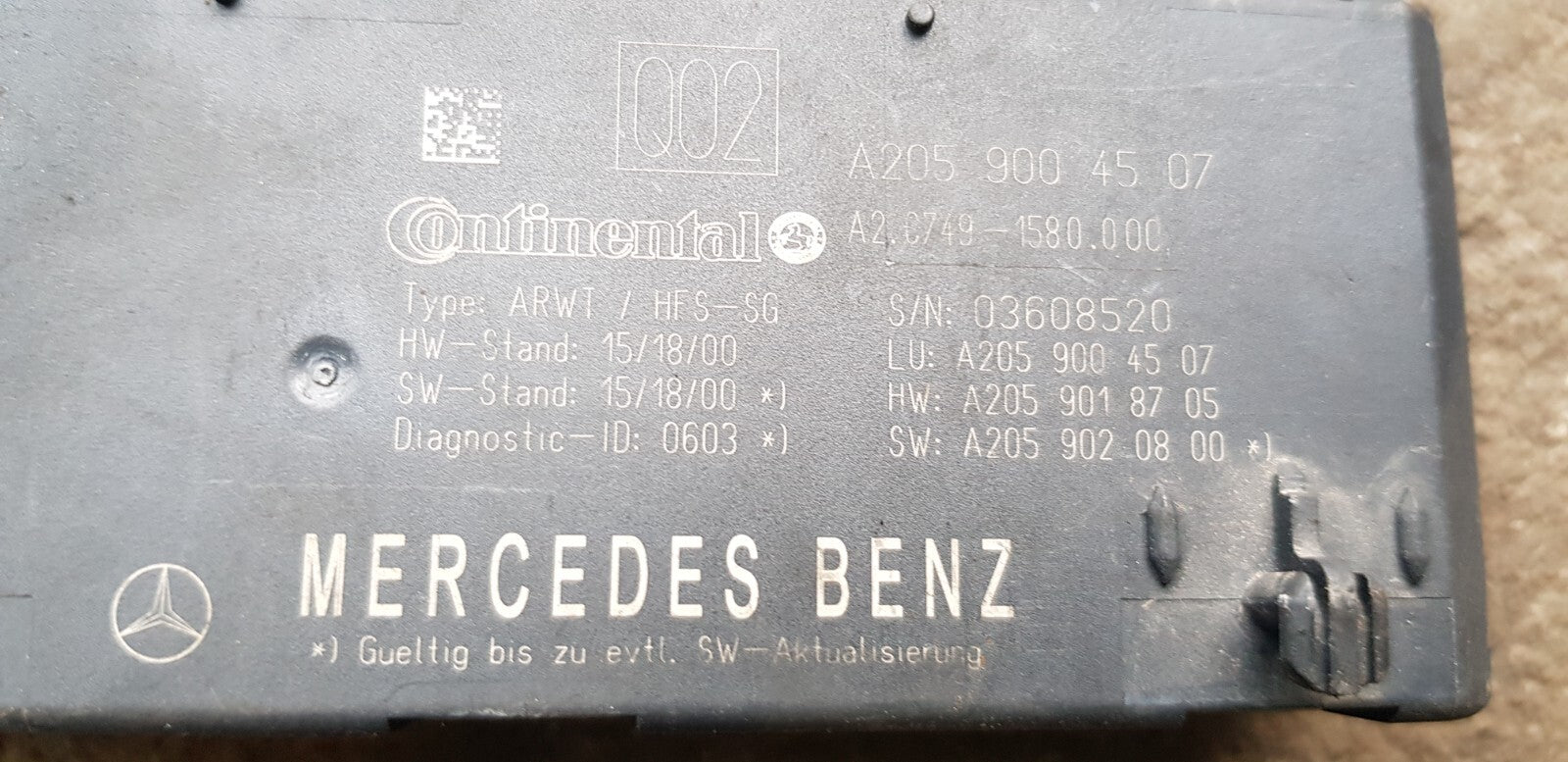 Mercedes Heckklappe Steuergerät A 2059004507 A 2059018705