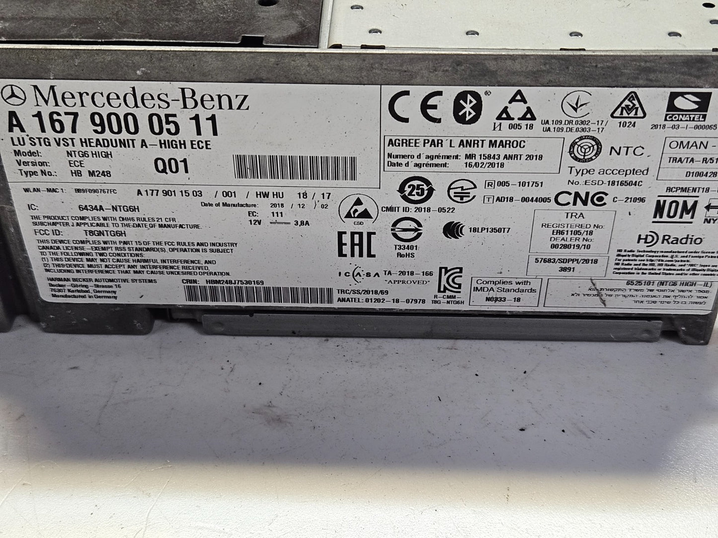 Mercedes Navigationssystem Navi Headunit GPS A 1679000511 mit PIN Code ♻️